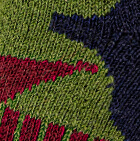Premium Alpaca Ski & Snowboard Socks Light Weight / Pistachio Green - Navy - Red