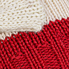 Knitted Alpaca Hat with Classic Bow / Red - Natural