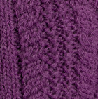Alpaca Cable Fingerless Gloves / Grape
