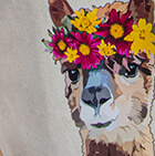 Alpaca Lady Tote Bag / Natural-Flower