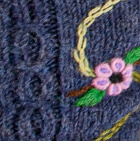 Embroidered Alpaca Fingerless Gloves / Denim
