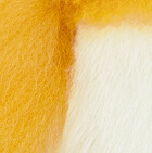 Baby Alpaca Fur - Owl Ornament 9 inches / Mustard - White