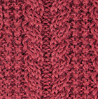 Alpaca Cable Fingerless Gloves / Ruby Red