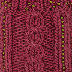 Alpaca Cable Fantasy Fingerless Gloves / Ruby Red