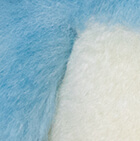 Baby Alpaca Fur - Owl Ornament 9 inches / Light Blue - White