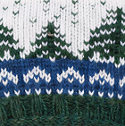 Scandinavian Winter Alpaca Hat - Fleece Lining / Natural - Steel Blue - Dk. Green Mlge.