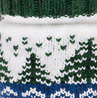 Scandinavian Winter Alpaca Reversible Half Finger Gloves / Natural - Steel Blue - Dk. Green Mlge.